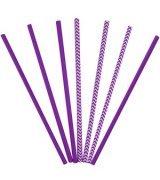 Трубочки бумажные ассорти Purple 12(6+6) шт